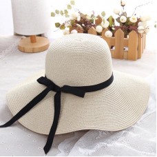 Summer Straw Hat Mujer Big Wide Brim Beach Hat Sun Hat Foldable Sun Block Uv Pro  eb-44281171